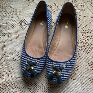 Sperry ballet flats blue/white/gold